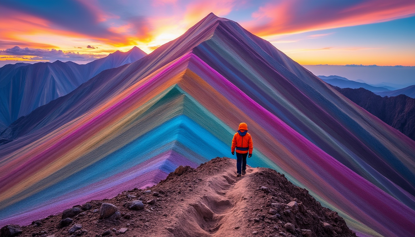 découvrez le récit captivant de mon ascension vers la majestueuse montagne arc-en-ciel vinicunca au pérou. plongez dans une aventure inoubliable au cœur des paysages éblouissants et de la culture andine, entre défis personnels et émerveillement face à la nature.