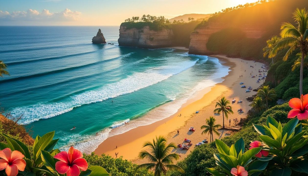 explorez les sept plages de rêve du sud de bali, à deux pas d'uluwatu. trouvez votre coin de paradis avec des eaux cristallines, du sable doré et des paysages à couper le souffle. parfait pour les amateurs de détente, de surf ou de découvertes. ne manquez pas ces trésors balinais!